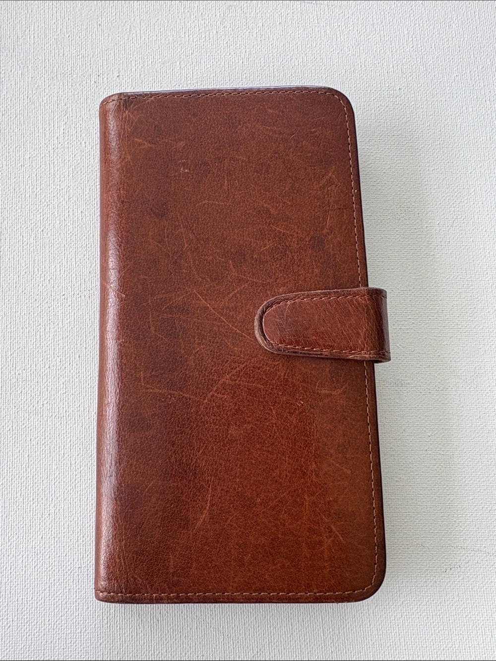 Coach Vintage Saddle Brown Leather Wallet Coin Purse Checkbook Credit Bifold
